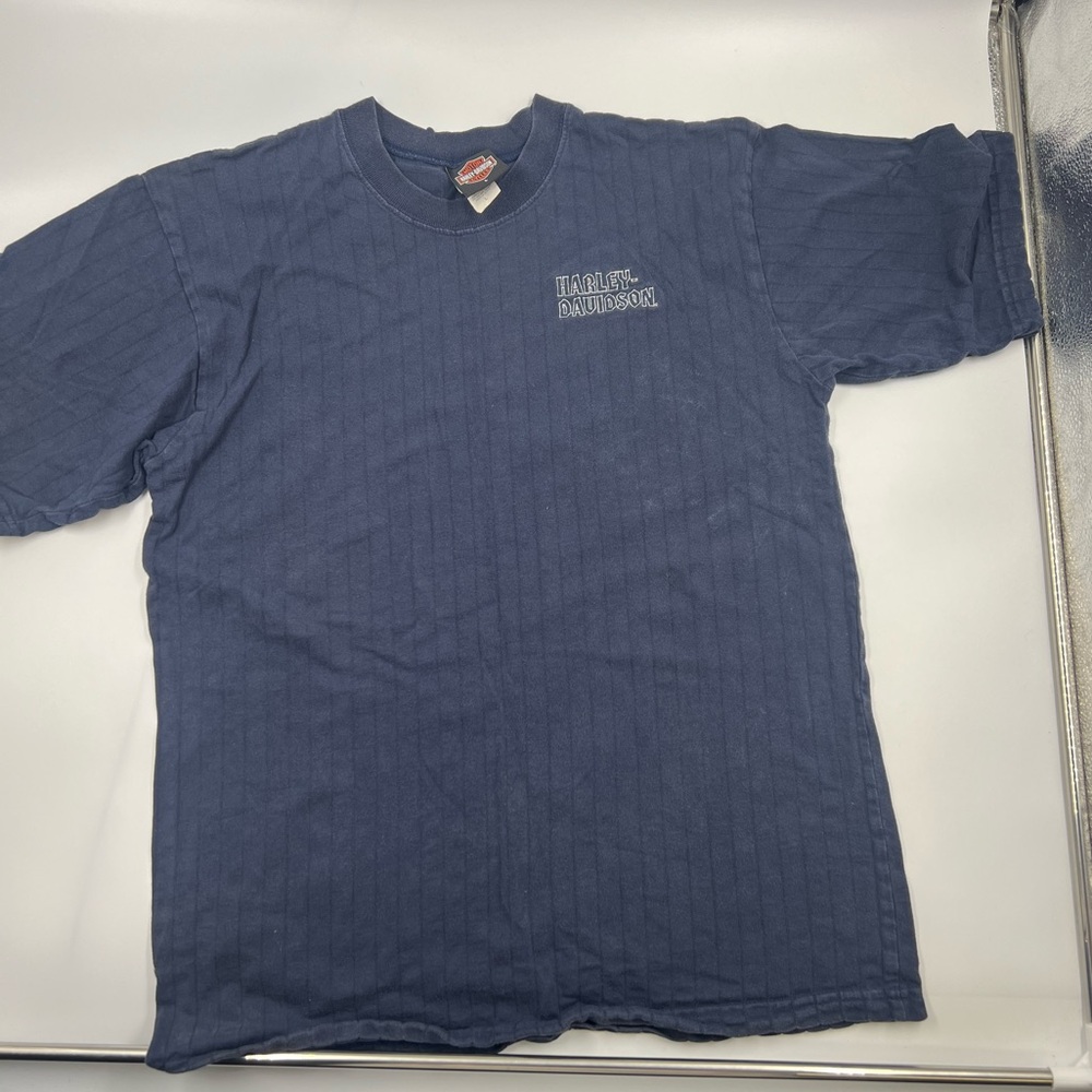 Vintage Harley Davidson Tshirt With Lines Size Lg Holoubek